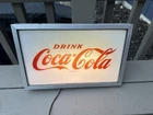 Vintage 1960's Drink Coca Cola Electric Lighted Metal Square Sign