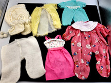 Lot of 30 VTG Doll Clothes Both Handmade  Store Bought Clothing Estate Find