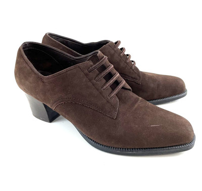 Aerosoles Brown Suede Heely UM Ankle Shoes Size 7.5 B Slip On Booties
