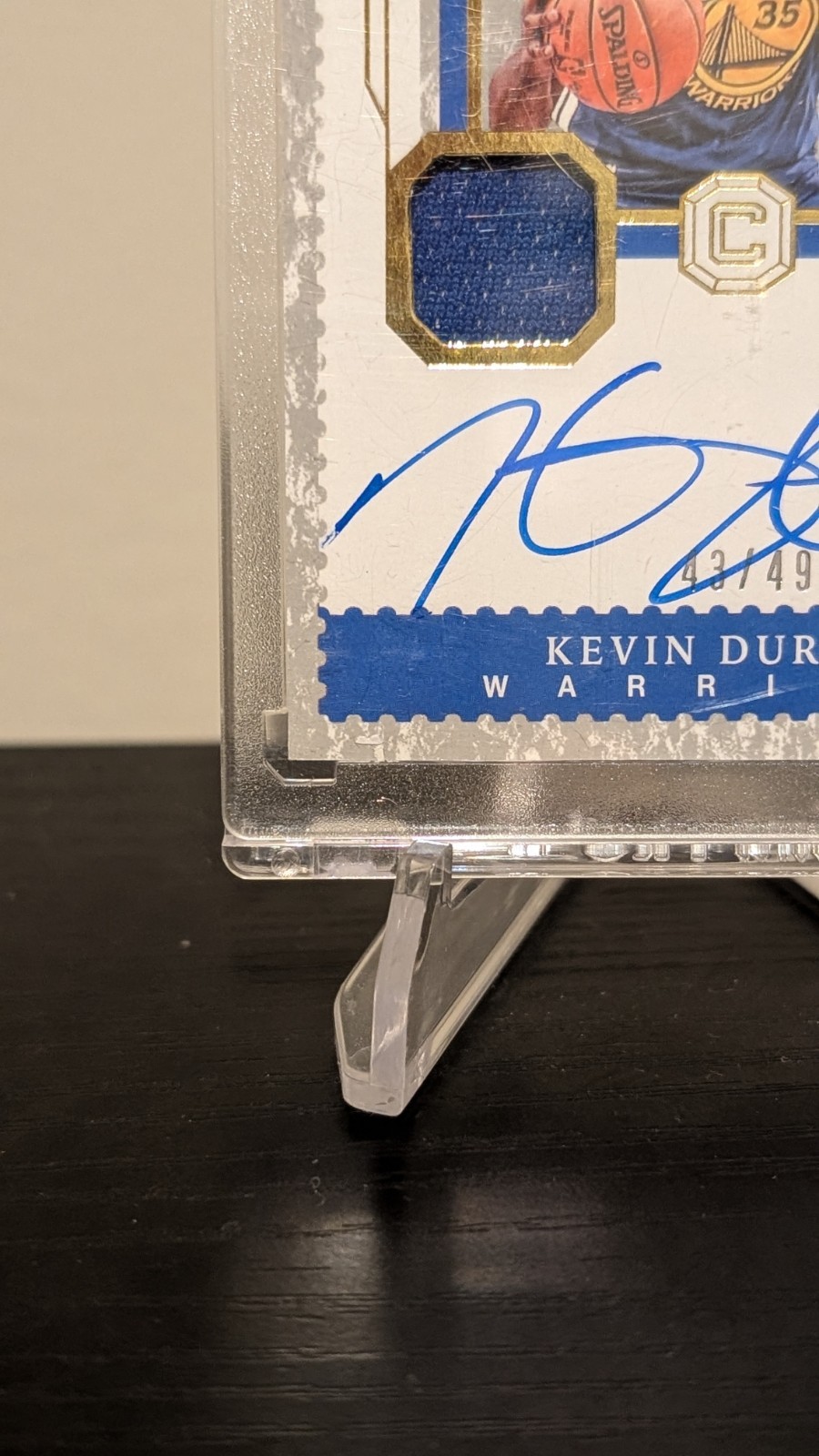2017-18 Panini Cornerstones Kevin Durant /49 Relic Autographs Patch #C-KDT view 5