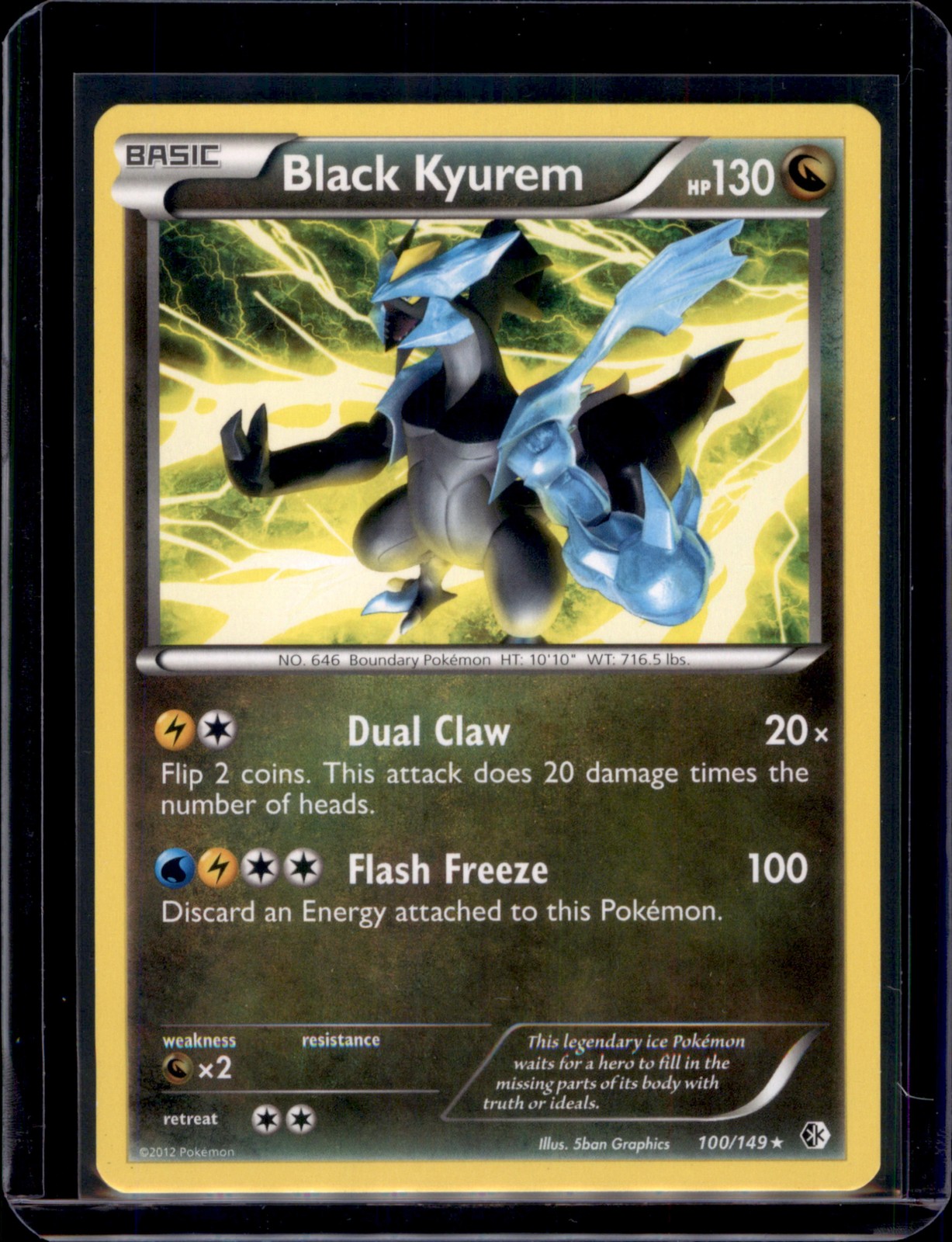 Black Kyurem Boundaries Crossed Pokémon 100/149 Rare NM+