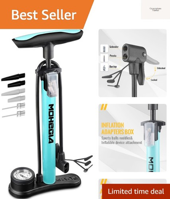 #ad Bike Floor Pump with Gauge: Air Bicycle Pump with High Pressure 160 PSIFits ... $31.99