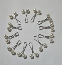 12X U-shaped Brooch Pins Hijab Scarf Pearl Safety Pin Sweater Shawl Clips Gifts 