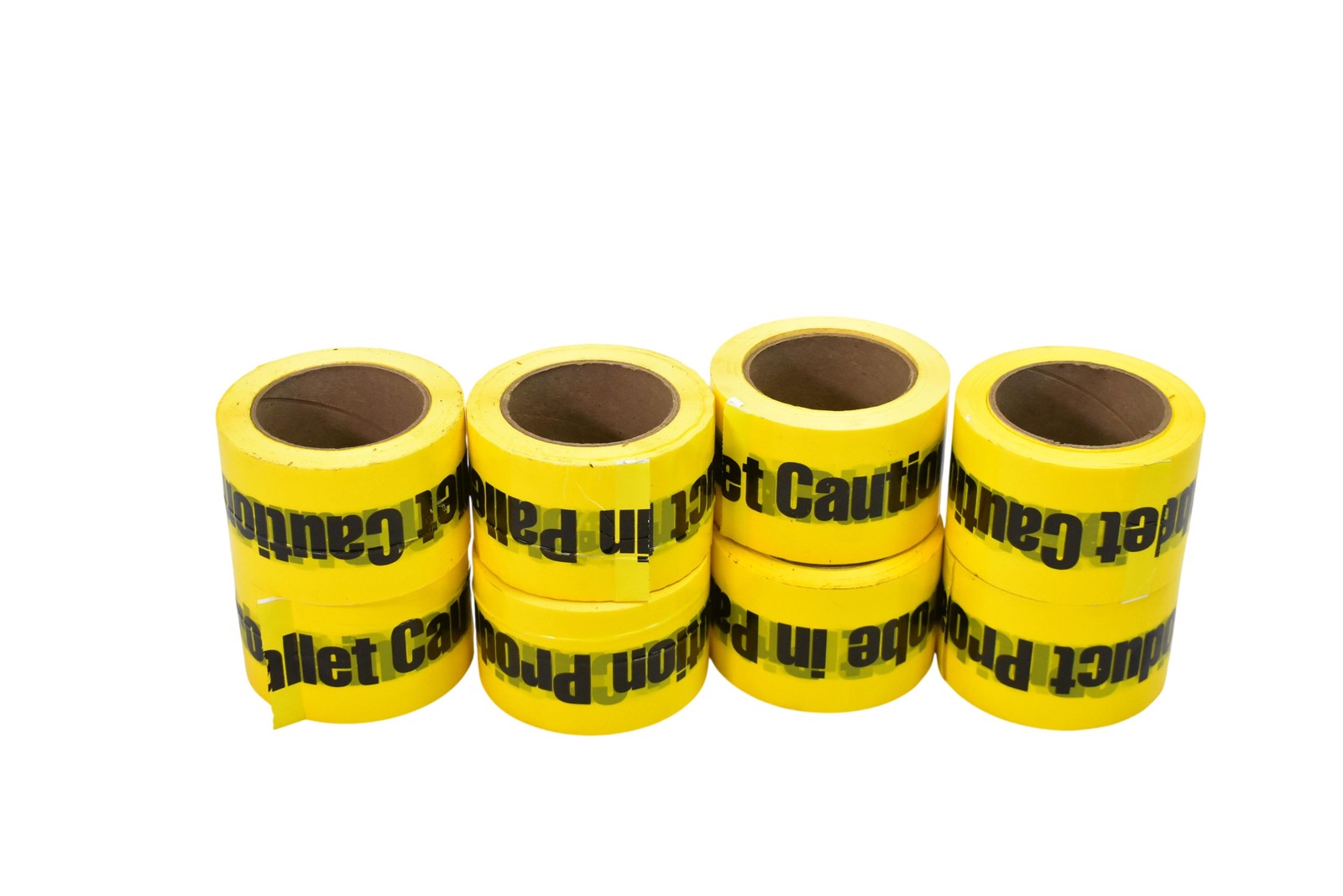 Lot Of 8 Yellow Caution Product Probe In Pallet 3&Quot; Tape Rolls Food Safety