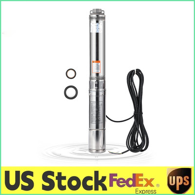 Deep Well Submersible Pump Stainless Steel 0.5/1/1.5 HP 110V/230V 26/27 GPM
