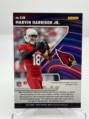 カーインライジング　カード　クイーンズシルバージュビリーカップ　100枚限定 2024 PANINI ZENITH MARVIN HARRISON JR. RC 18/49 Z-JERSEY NO. ZJ6