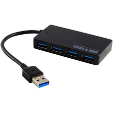 4 Port USB 3.0 Hub Compact Portable for PC Mac Laptop Desktop Computers