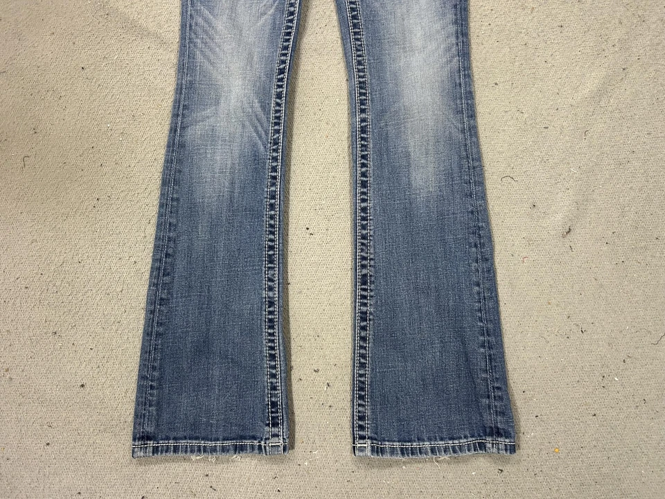 Pantalones de mezclilla Miss Me para mujer 26 Signature bota tiro bajo bigotes panal Y2K cuadros Foto 4 de 4