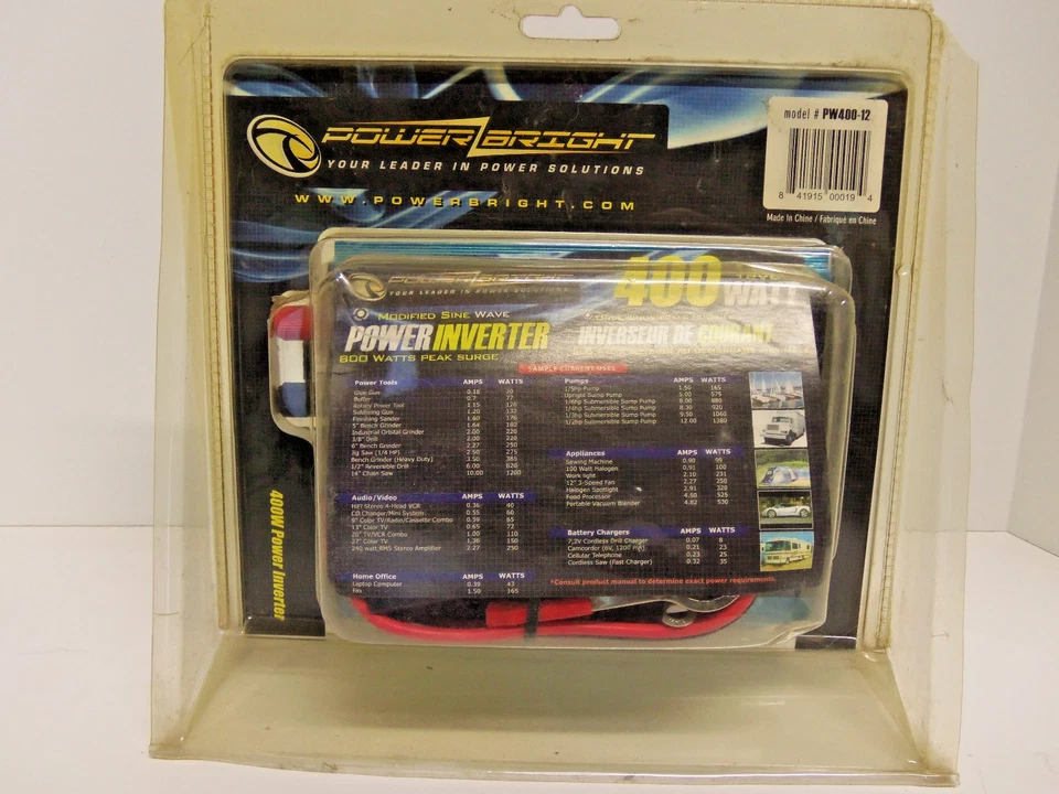 PowerBright 12-Volt 400-Watt Continuous Modified Sine Wave Inverter PW400-12 NEW - Image 2 of 3