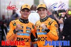 Lando Norris & Oscar Piastri F1 2025 McLaren Autograph Signed 12x18 Inch Poster