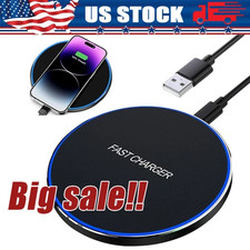 Wireless Fast Charger Charging Pad Dock for Samsung iPhone Android Cell Phone