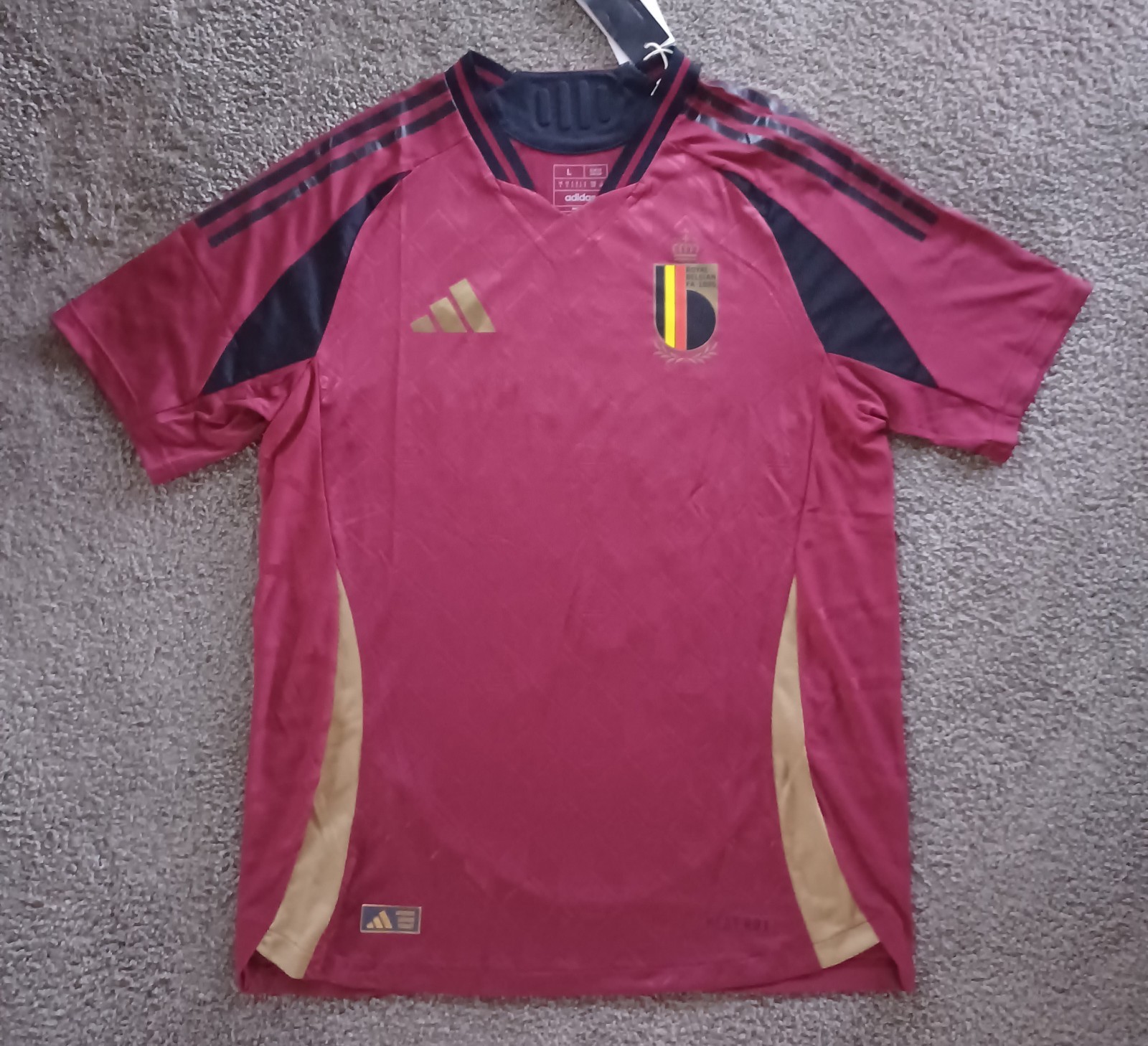 Adidas Belgium 2024 Home Authentic Soccer Jersey Men's Large Slim Fit $150