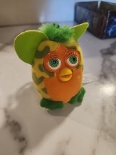 2000 McDonalds Furby Happy Meal Plush Toy Figure Yellow and Green Key Chain Fob
