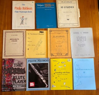 LOT: 11 items flute methods and etude books: various composers FM05