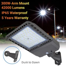 LED Parking Lot Shoebox Lights 300W Dusk to Dawn Outdoor Street Area Lighting