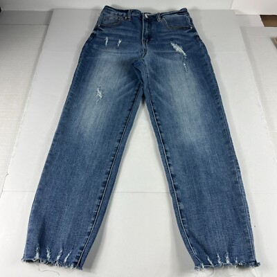 Risen Jeans Juniors 27x25* Saturday Morning Boyfriend High Rise Blue Denim Tag 3