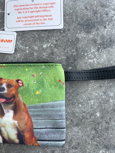 Cartera de monedas Blossom Collection Pit Bull banco 5,25x3,75" billetera para perro - Imagen 8 de 12