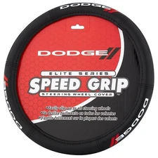 NEW Dodge Elite Black & Red Speed Grip Steering Wheel Cover 14.5"-15"