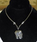 VINTAGE BLACK HEMATITE NECKLACE CHOKER BEAUTIFUL ELEPHANT FIGURINE DESIGN — photo 8