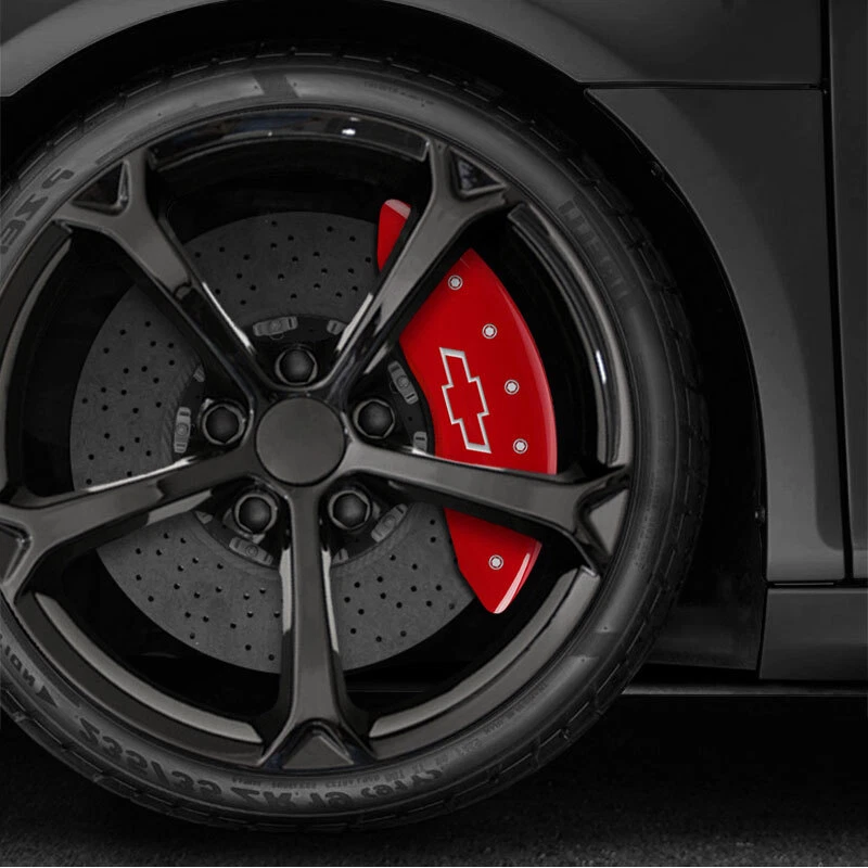 Red Caliper Covers Set of 4 Engraved Bowtie for 2022 2023 Chevy