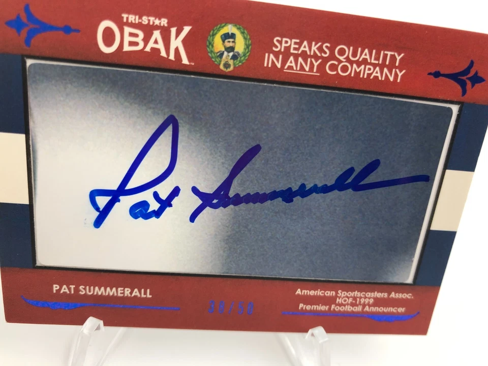 Tarjeta firmada Pat Summerall Auto 2011 Tristar OBAK RARA/50 NY GIANTS HOF Foto 3 de 4