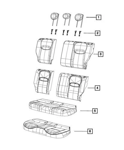 Genuine Mopar Rear Headrest Outboard 6TR22UC8AA
