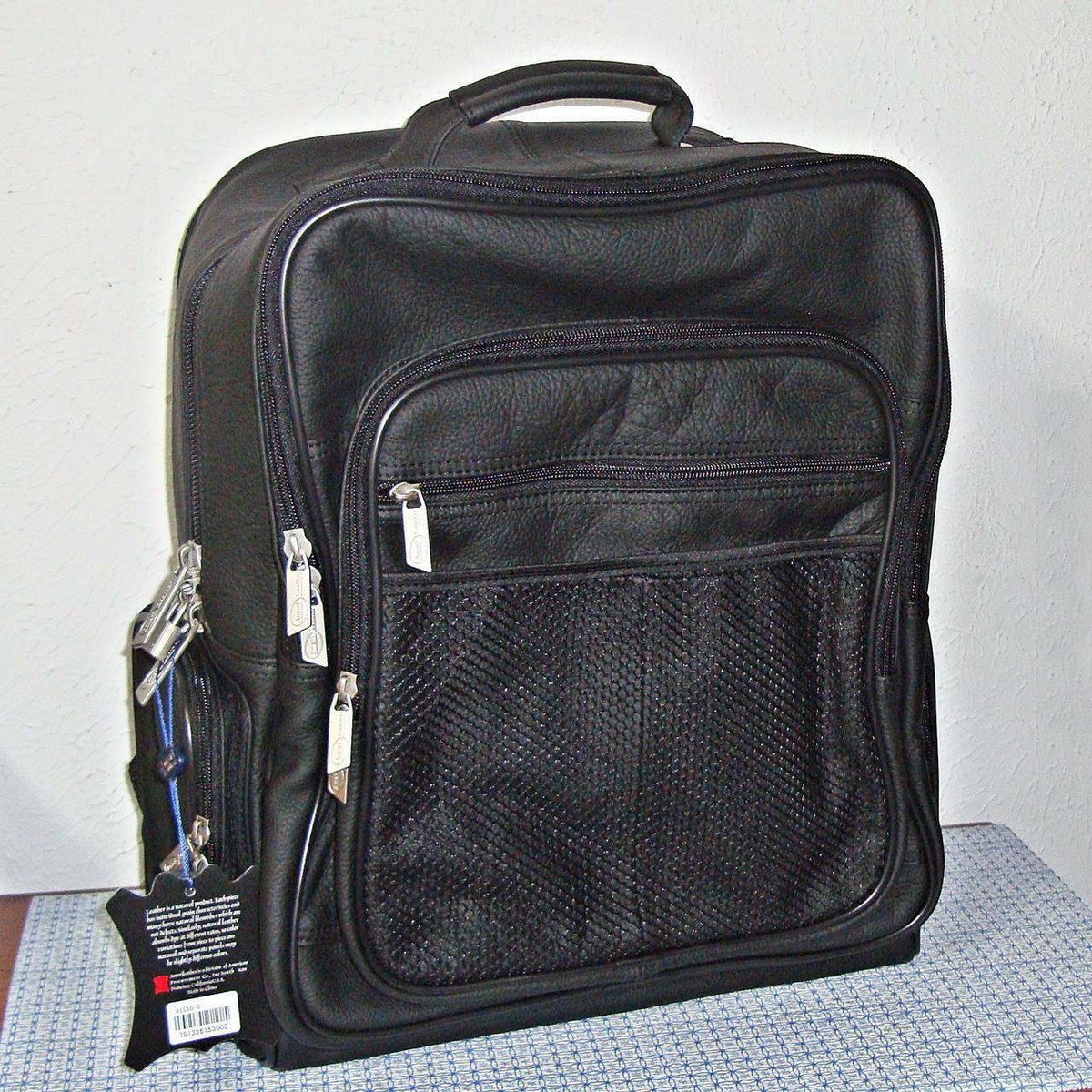 NEWAMERILEATHER 1530-0 CEO LEATHER BACKPACK - BLACK