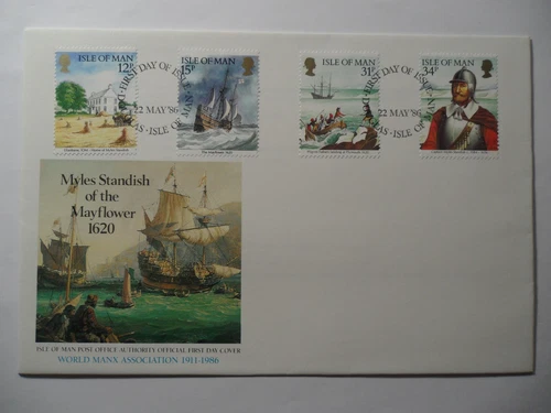 WORLD FDC : ISLE OF MAN GB MYLES STANDISH MAYFLOWER 1978 FIRST DAY COVER