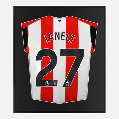 Framed Janelt Signed Brentford Shirt, 2023-15 Home [Lite]
