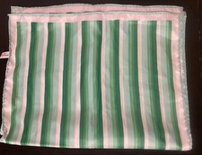 Vintage VERA Scarf 44  X 14.5  Rectangle, Green Striped Made In Japan