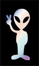 adesivo prespaziato extraterrestre olografico sticker aufkleber autocollant 