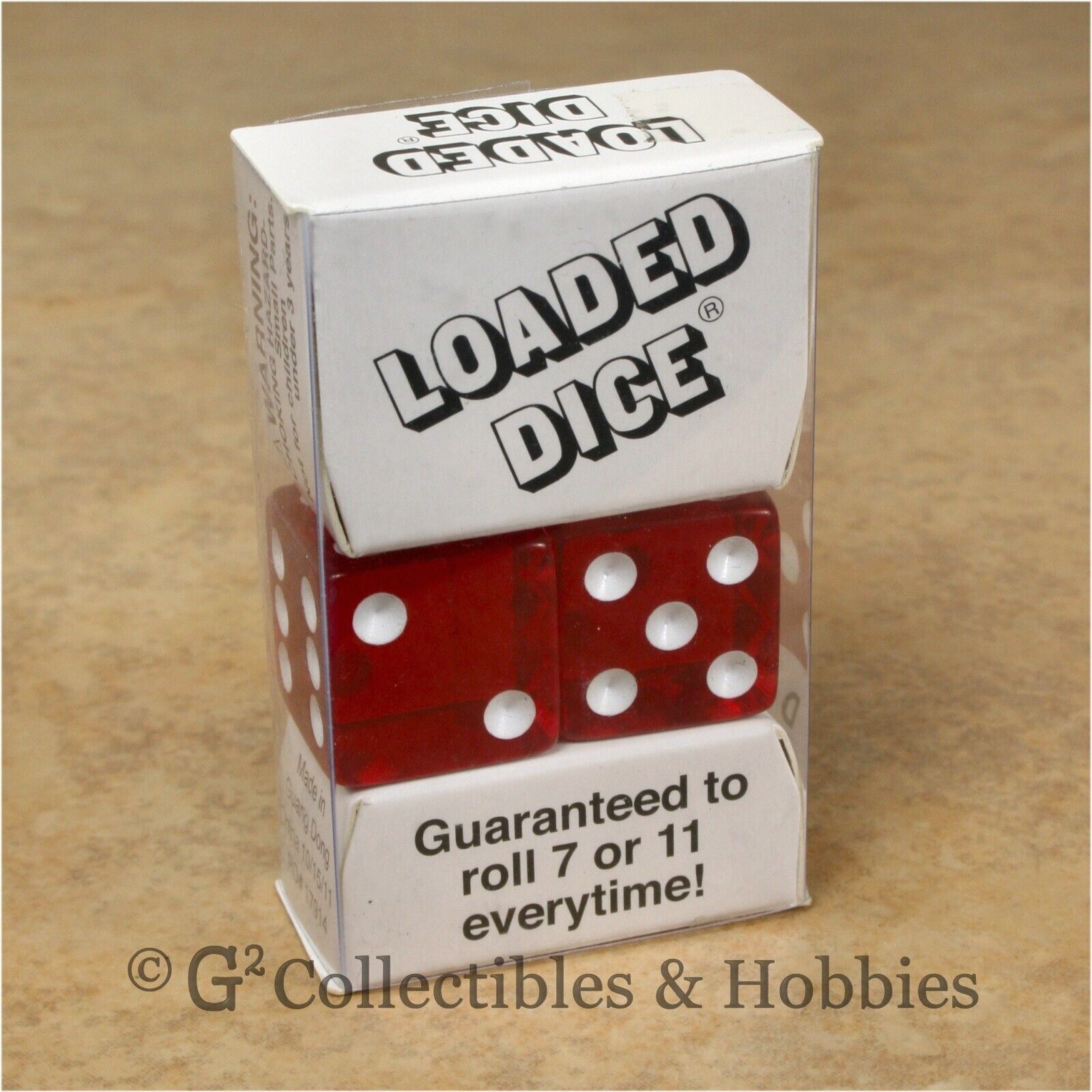 NEW Loaded Trick Transparent Red Dice Set Mis-Spotted 2, 5, 6 Only Not Weighted