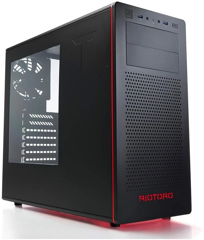 Mid Tower Case, RIOTORO CR480 Gaming Case with Clear Window Panel - Image 4 of 4
