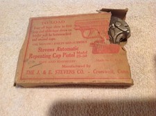 Stevens Automatic Repeating Cap Pistol Original Partial Box, Cromwell, Ct.