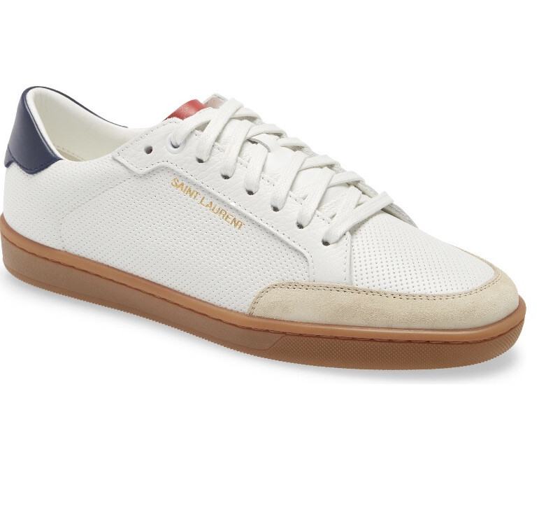 Saint Laurent YSL Donna SL 10 Sneakers Classiche Court Forate Bianche 40 Nuove con scatola