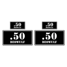 .50 Beowulf Ammo Box Set, Vinyl Decal Sticker, 2@ 1"x2" & 2@ 2"x4", #8447