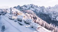 Landscape nature mountains house village snow trees Custom Gaming Mat Desk