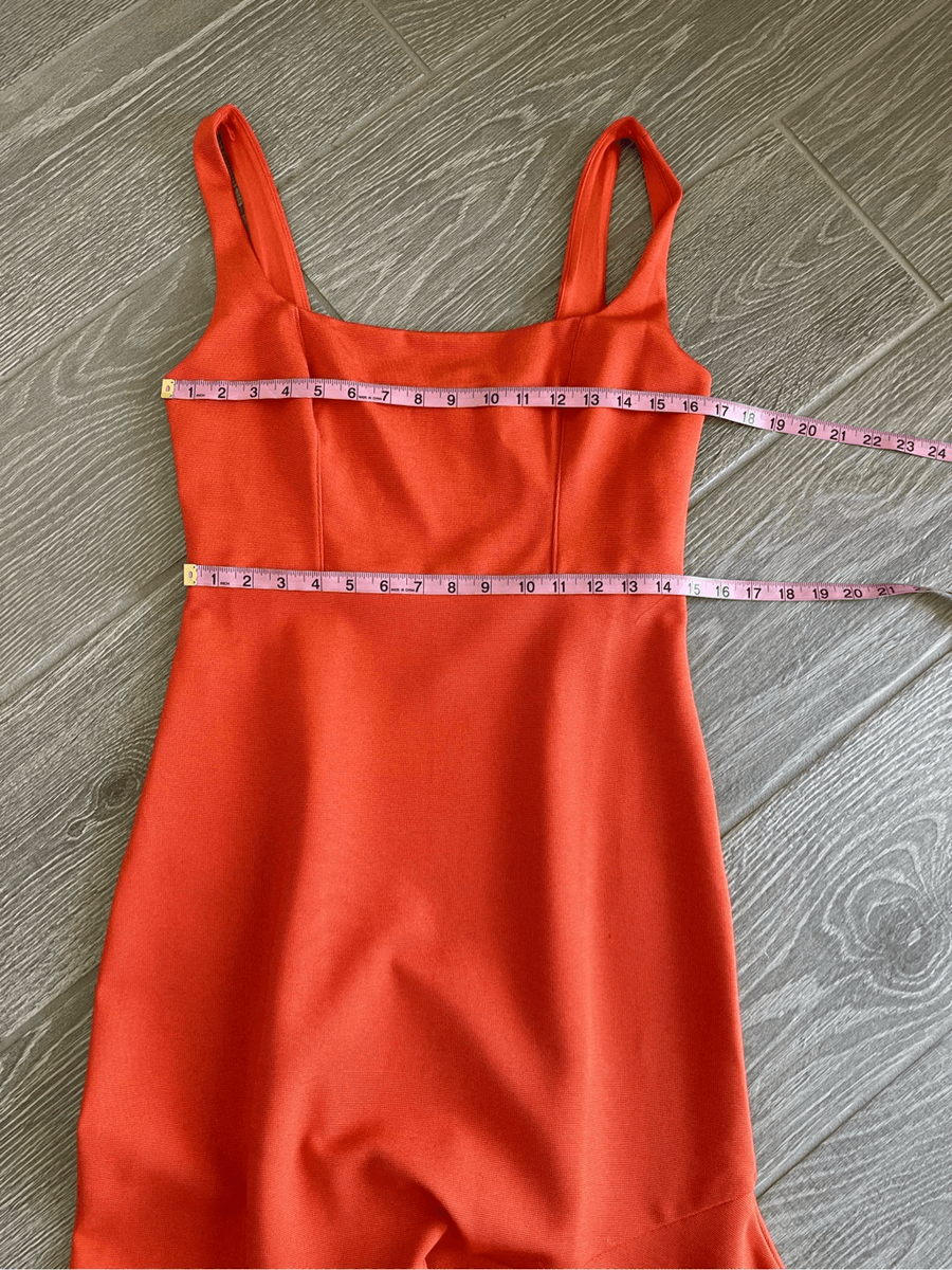 the ariana square neck asymmetrical ruffle hem dress Asymmetrical Ruffle Mini Dress main image 0
