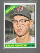 1966 Topps - FRANK KREUTZER - Hand Singed Autograph Vintage Card - SENATORS
