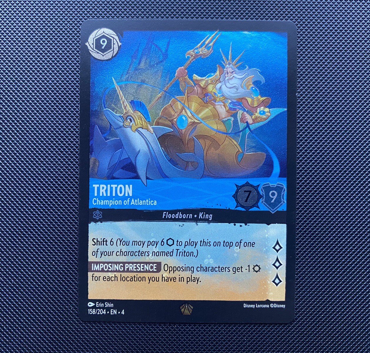 Lorcana Ursula's Return Triton Champion of Atlantica 158/204 Legendary FOIL NM/M