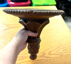 Half Moon Top, Solid Wood Corbel Shelf Bracket Sconce 2 Lbs 10.75" x 11" x 5"
