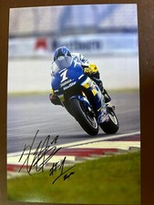 KENNY ROBERTS JR HAND SIGNED 12X8” PHOTO SUZUKI RGV 500CC WORLD CHAMPION 2000