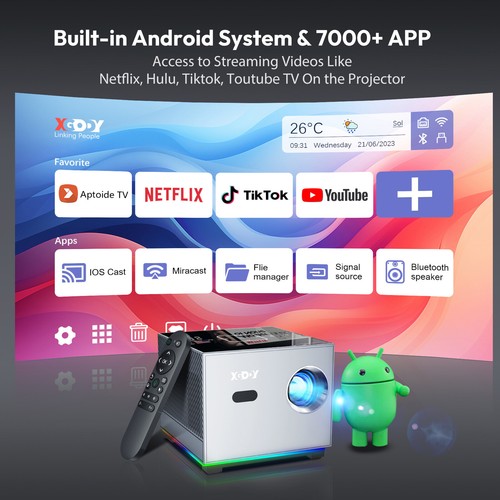 Portable Android 11 LED Projector BT 5.0 2.4/5G WiFi Dual Band Home Theater AU - Picture 10 of 13