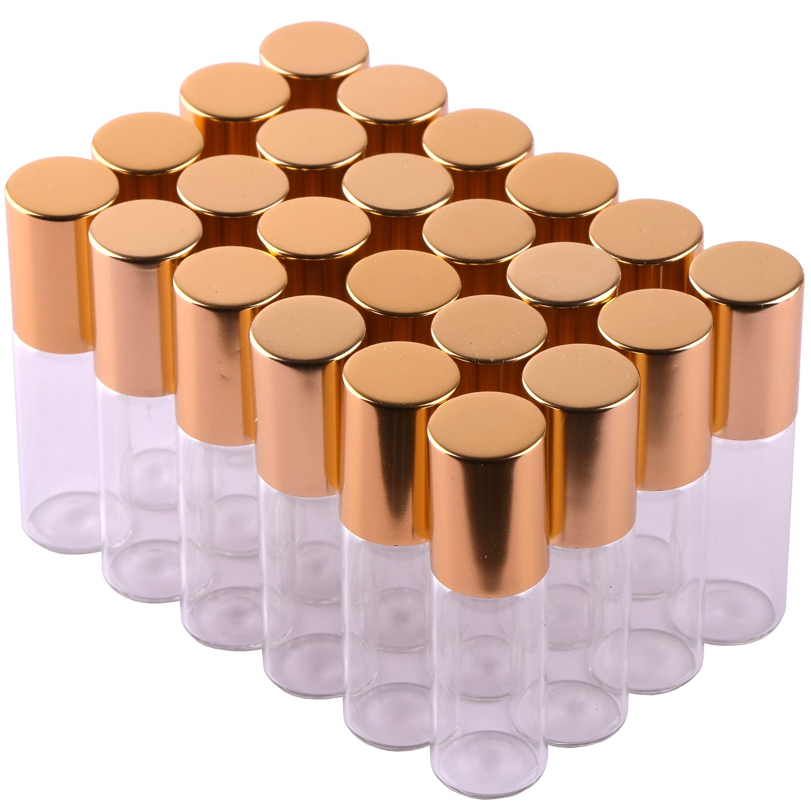 MaxMau Roller Bottles for Essential Oils, 24pcs 5ml Roll on 