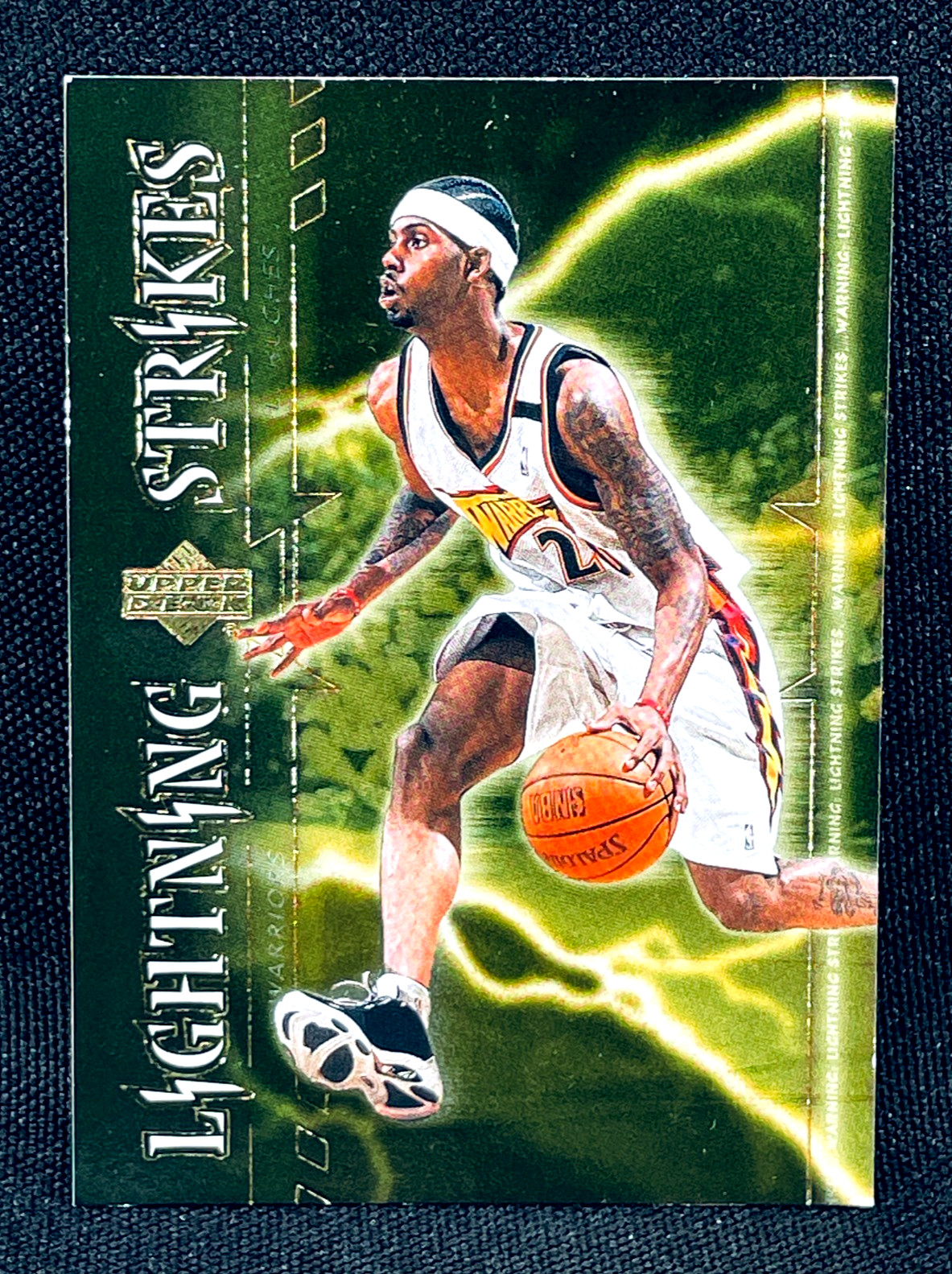 2000-01 Upper Deck Basketball LARRY HUGHES - LIGHTNING STRIKES INSERT - WARRIORS