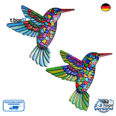 Kolibri Wanddekoration 2 Stück 3D Metall Garten Kunst Deko