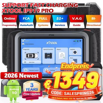 XTOOL IP919 PRO Profi KFZ OBD2 Diagnosegerät ALLE SYSTEM ECU Codierung CAN FD DE