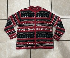 Vintage Tiara Collectibles Christmas cardigan sweater full-zip Sz L