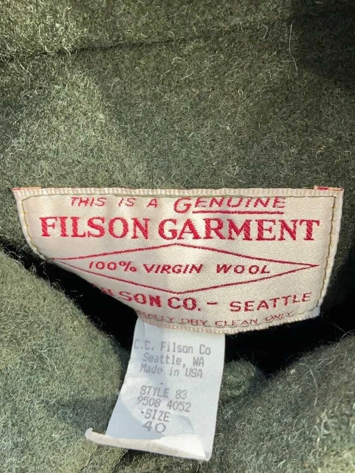 Filson Mackinaw Cruiser Jacket Forest Green Size 40 Double - Image 3 of 4