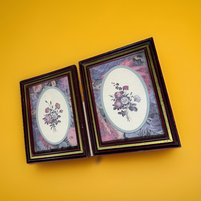 Framed Victorian Floral Flower Print Set, Portrait Orientation Art Prints